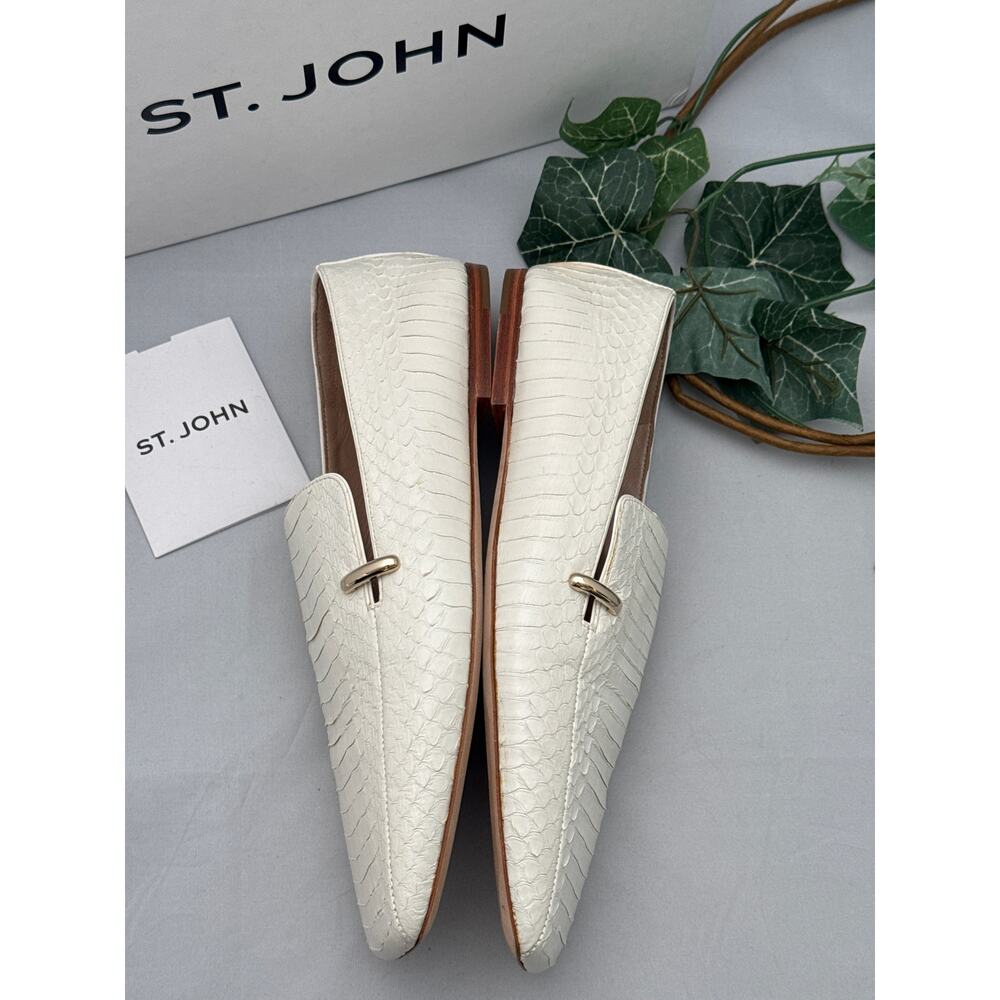St. John Optic White Loafers Size 9 - Picture 7 of 10